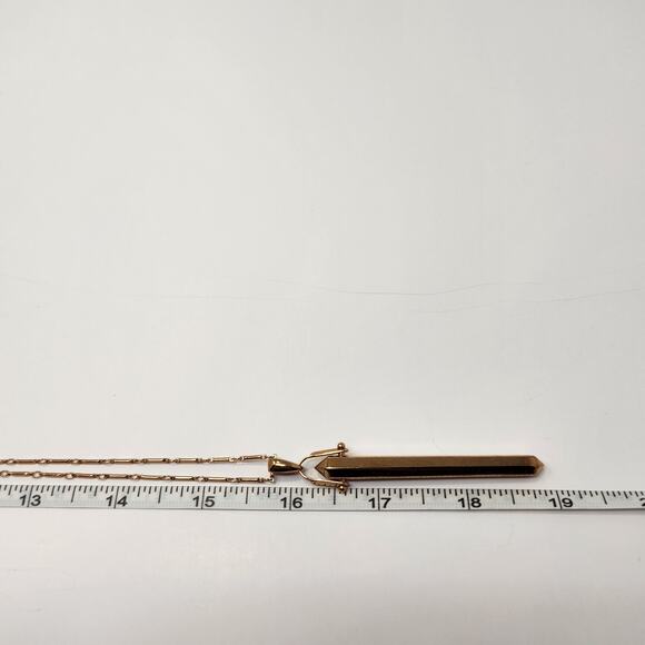 Stella and Dot Rose Gold Tone Obelisk Pendant Chain Necklace Layering Minimalist - Picture 6 of 7